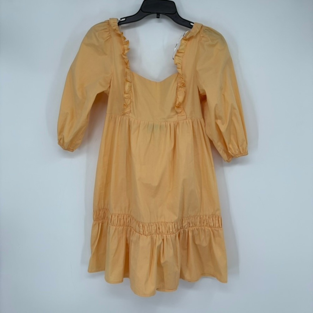 NWT MINKPINK Piper Mini Dress Womens Small Orange Ruffle Tie Back Preppy‎ Summer
